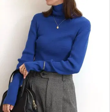 스위스 오가닉 코튼 터틀넥 풀오버