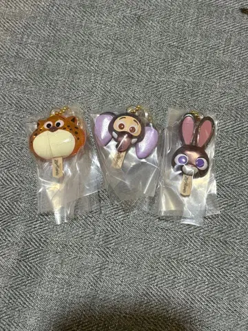 주토피아 아이스캔디 참 가챠가챠 3개 세트