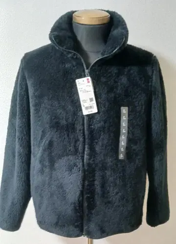 택 포함 새상품 유니클로 보아 플리스 자켓 블랙 사이즈 L