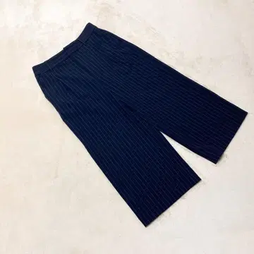 OA2764 [미쉘클랑] 팬츠 [38] 스트라이프 크롭 기장 네이비