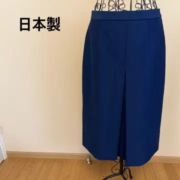 [ 여성용 ] 일본제/블루/롱 스커트/플리츠/심플/무지/파랑