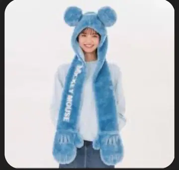 디즈니 머플러 캡 블루 미키