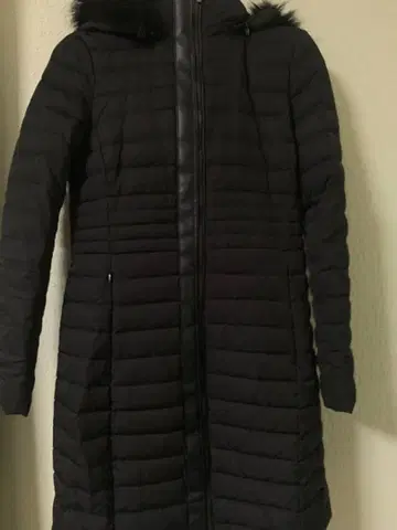 ZARA BASIC 블랙 롱 코트 후드 부착