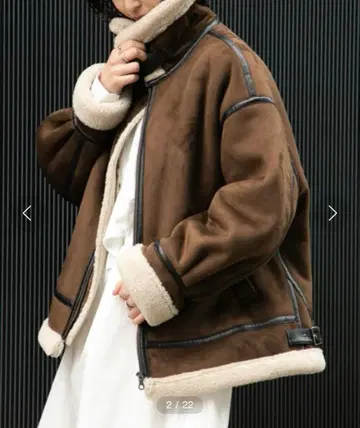 Ray BEAMS / 페이크 무스탕 보머 블루종