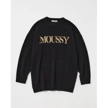 [ 미사용 새상품 ] MOUSSY 로고 니트 블랙