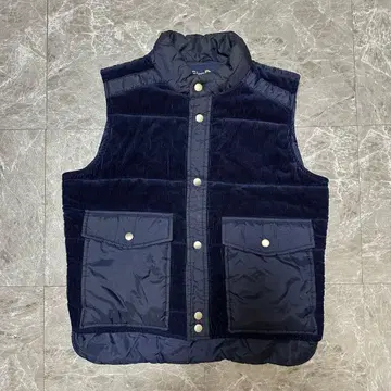 Sing Ace 네이비 다운 베스트 M 코듀로이 나일론