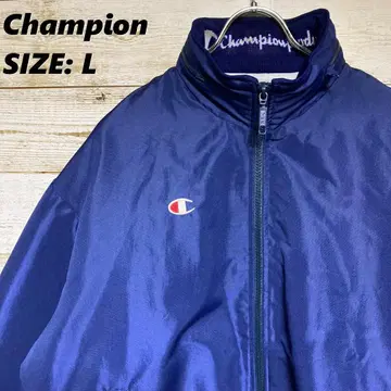 Champion 나일론 자켓 파랑 후드 수납