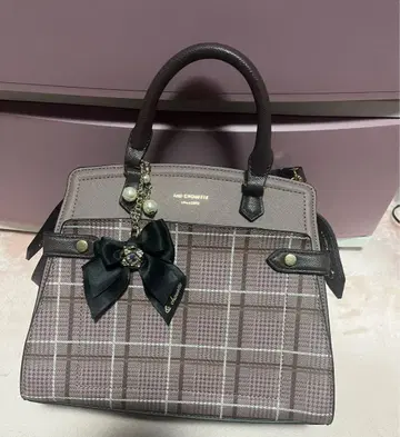 &chouette 글렌체크 벨트 디자인 토트백 핑크 완판템