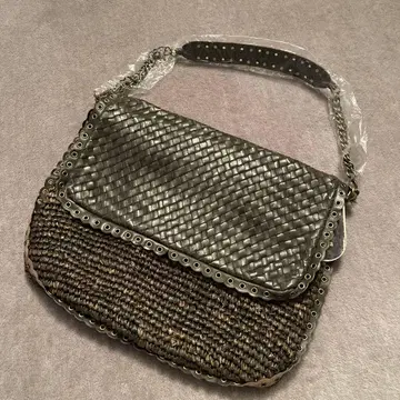 플로라벨라 뜨개질 가죽 핸들 백