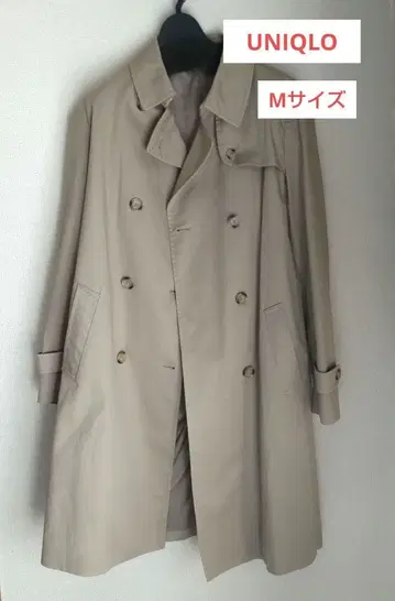 [유니클로] 베이지 더블 브레스트 트렌치코트 M 사이즈