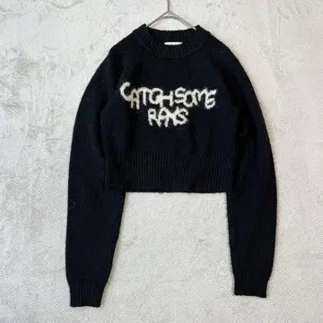 [ LAGUAGEM ] 블랙 숏 기장 긴팔 니트/스웨터 [ 프리 ]