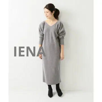 IENA 이에나 홀 의류 울 캐시미어 와이드 리브 원피스 니트 M