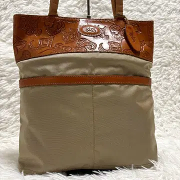 새상품급 IBIZA 이비자 천연 가죽 나일론 토트 백 별자리 패턴