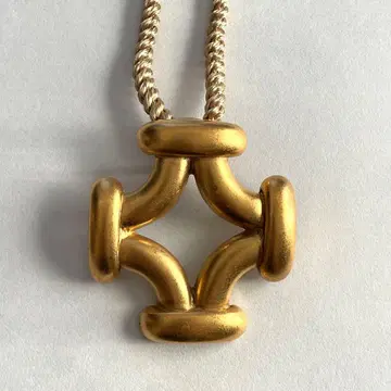 AGATHA Paris mat gold cross rope pendant