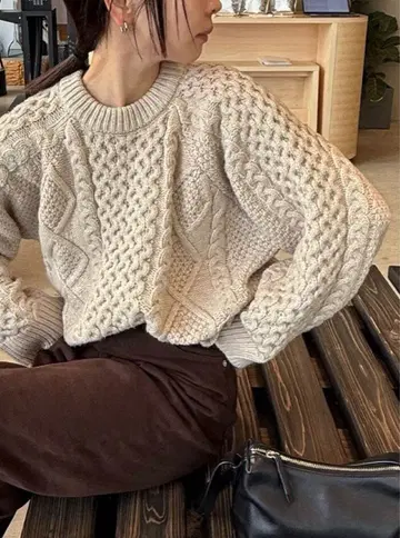 select moca 빈티지 라이크 케이블 니트