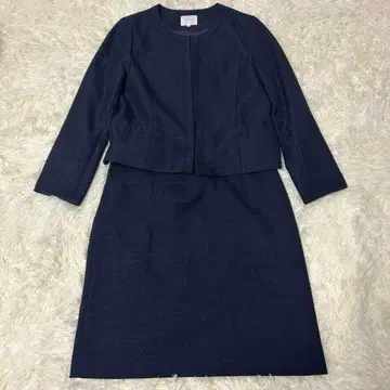 새상품급 grove 네이비 노카라 자켓, 슈라루 스커트 세트