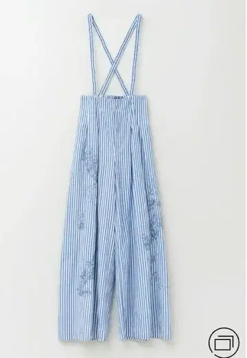 서스펜더 스트라이프 와이드 팬츠