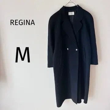 레지나 체스터 코트 롱 기장 더블 심플 울 혼방 블랙 M