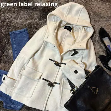 새상품급*green label relaxing 숏 더플 코트 M 화이트