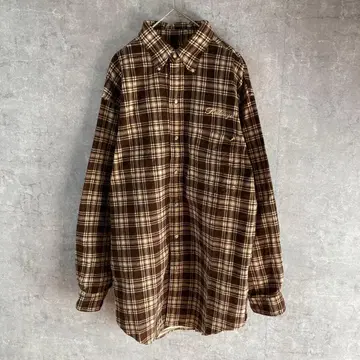90s L.L.BEAN 체크 플란넬 셔츠 플란넬 자수 L 사이즈 상당