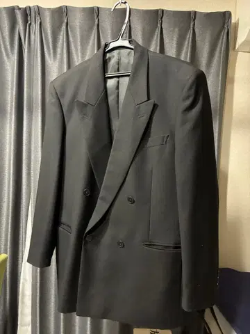 블랙 더블 브레스트 테일러드 자켓 세트 90s 빈티지