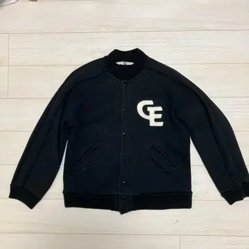 Good Enough GE 초기 맨투맨 바시티 자켓 블랙 오리지널