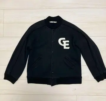 Good Enough GE 초기 맨투맨 바시티 자켓 블랙 오리지널