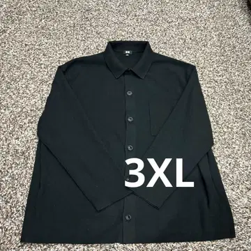 유니클로 밀라노 리브 셔츠 가디건 블랙 3XL