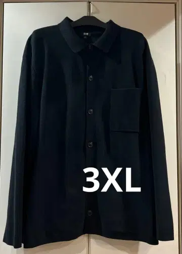 유니클로 밀라노 리브 셔츠 가디건 블랙 3XL