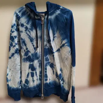 AineRy 네이비 나염 타이다이 풀 집업 후드티