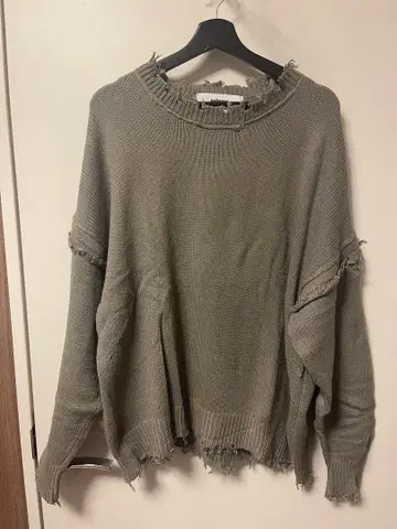 저널 스탠다드 프린지 오버 사이즈 니트 스웨터 그레이