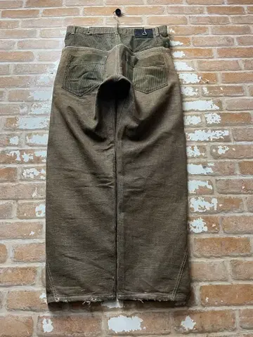 데님 엔지니어 데님 코듀로이 일본제 y2k 와이드 데님 브라운