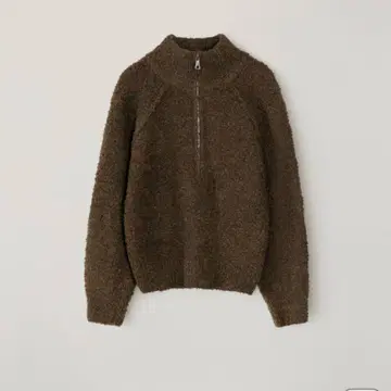 브라운 지퍼 니트 스웨터