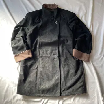 레어 00s 롱 코트 블랙 컬러 그런지 Y2K 헤이세이 구제 의류