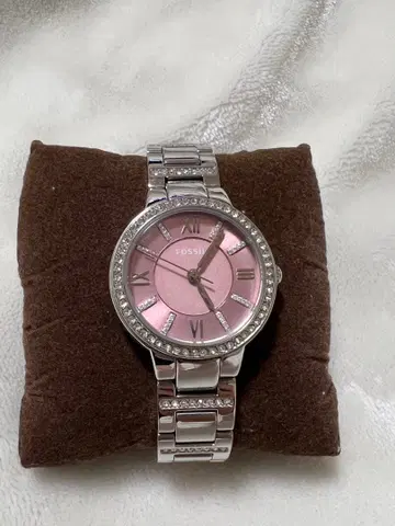 FOSSIL 핑크 손목시계 쿼츠 배터리 교환 완료 새상품급