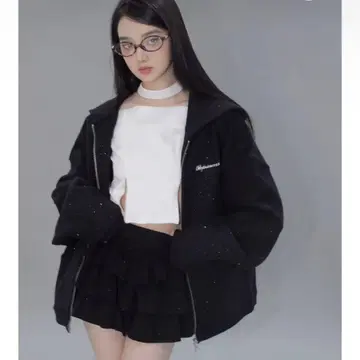 andwang 반짝반짝 집업 반짝반짝 프릴 큐롯 미니 스커트