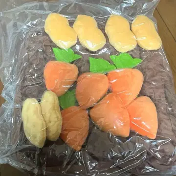 [미사용 새상품] 밭 봉제 인형 대수확 당근&감자 프라이스 익명 배송