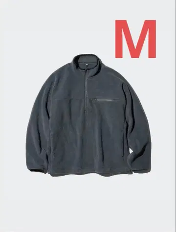 유니클로 플리스 오버 사이즈 하프 지퍼 풀오버 M