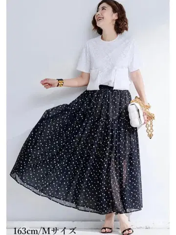 obli 별 패턴 스타 쉬폰 스커트 원피스 블라우스 리본 오블리