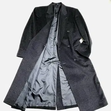 새상품급 캐시미어 코트 롱 체스터 다크 그레이 더블 L 사이즈