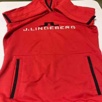 J.LINDEBERG 후드 부착 셔츠 M 레드