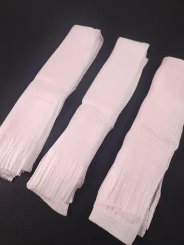 순수 실크 원단 허리끈 중량 원단 핑크 3개 세트 하자 있음