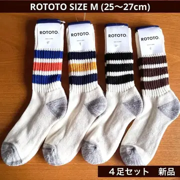 ROTOTO 코스 리브 올드스쿨 삭스 M25-27cm 양말 4켤레