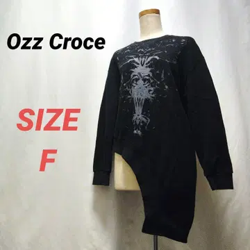 Ozz Croce 오즈 크로체 비대칭 맨투맨 블랙 여성용