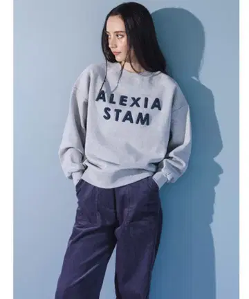 ALEXIA STAM 로고 맨투맨 그레이