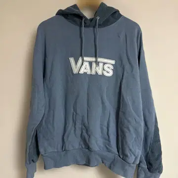 VANS 로고 자수 후드 부착 후드티 블루
