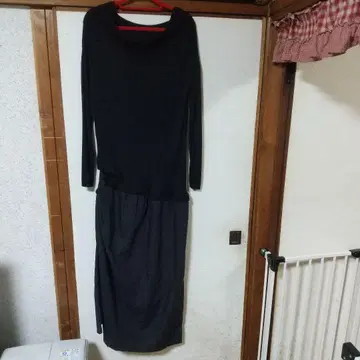 안티카 블랙 니트 롱 원피스