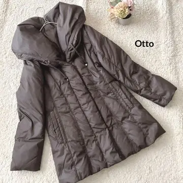 오토 다운 자켓 M 브라운 다운 70 페더 30 빅 칼라