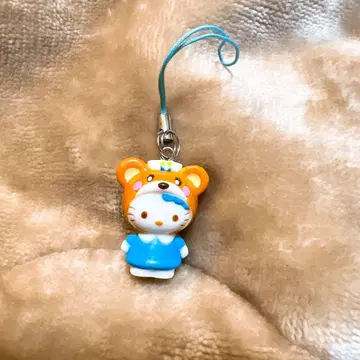 레어 헬로키티 x 타마쿠마짱 마킨 핸드폰 스트랩 끈 블루