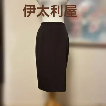 블랙 무릎 기장 타이트 스커트